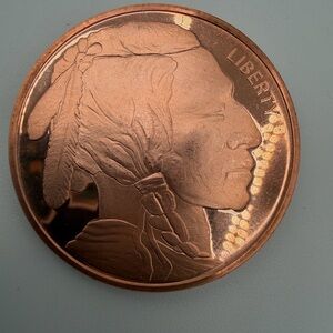 New Buffalo Nickel Replica 1 oz Pure .999 Copper Round